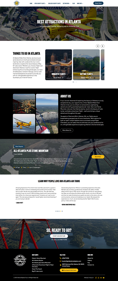 Biplane Rides Over Atlanta design logo ui web website website design website development