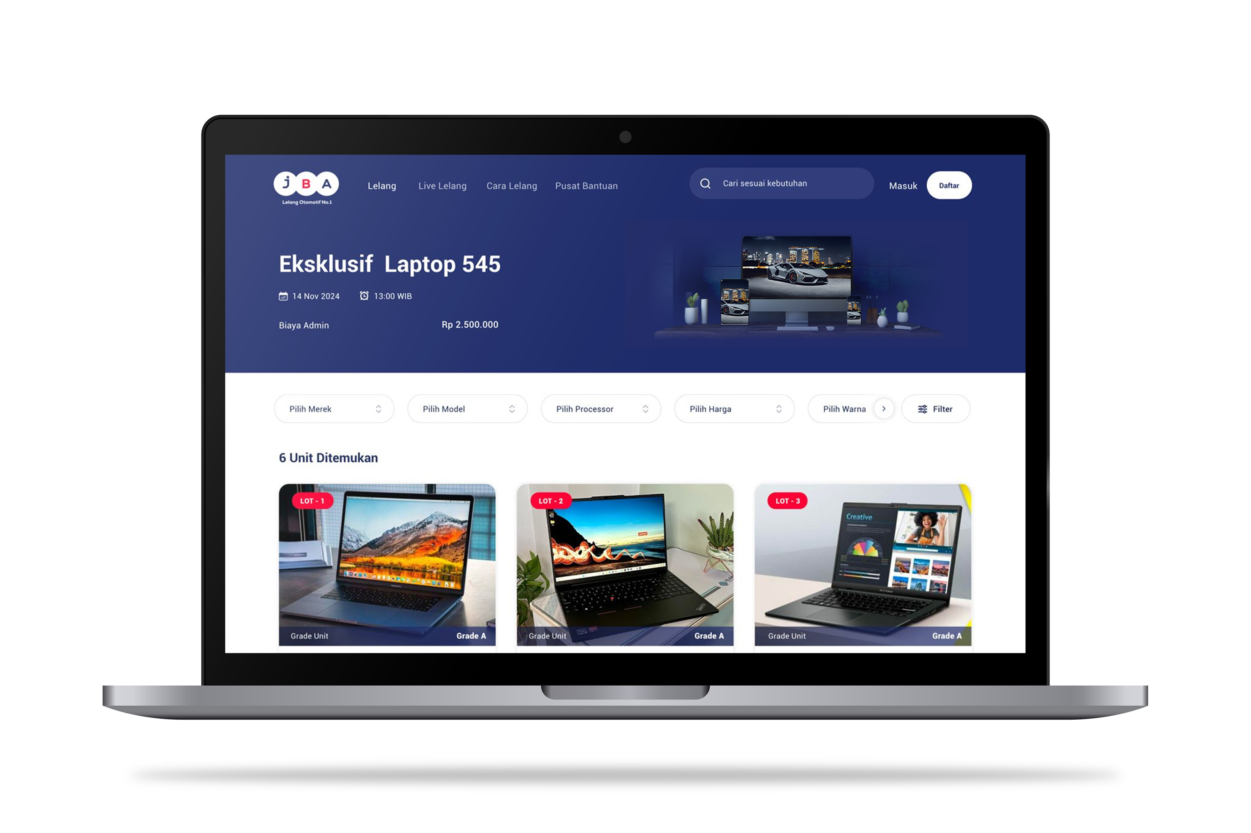 JBA Auction Website Revamp auction website design automotive design banner design ecommerce landing page product design revamp design ui asset ui design uiux ux design web banner web page