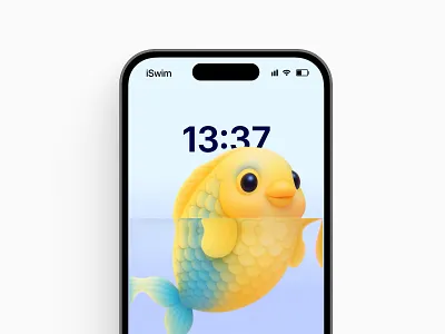 iSwim 🐠 iphone liquid glass mobile ui wallpaper