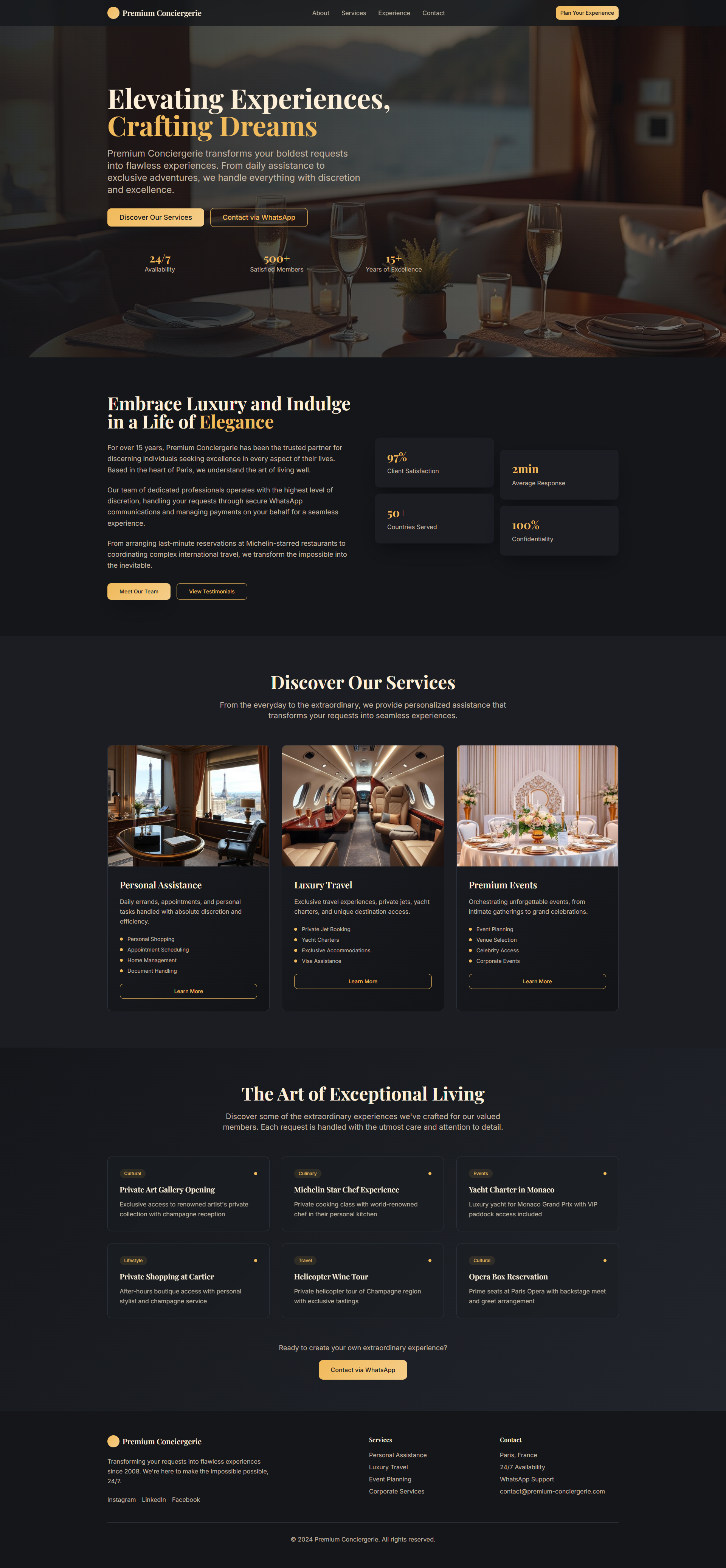 Luxury Concierge Website – Elegant Design for Premium Experience responsive ui
