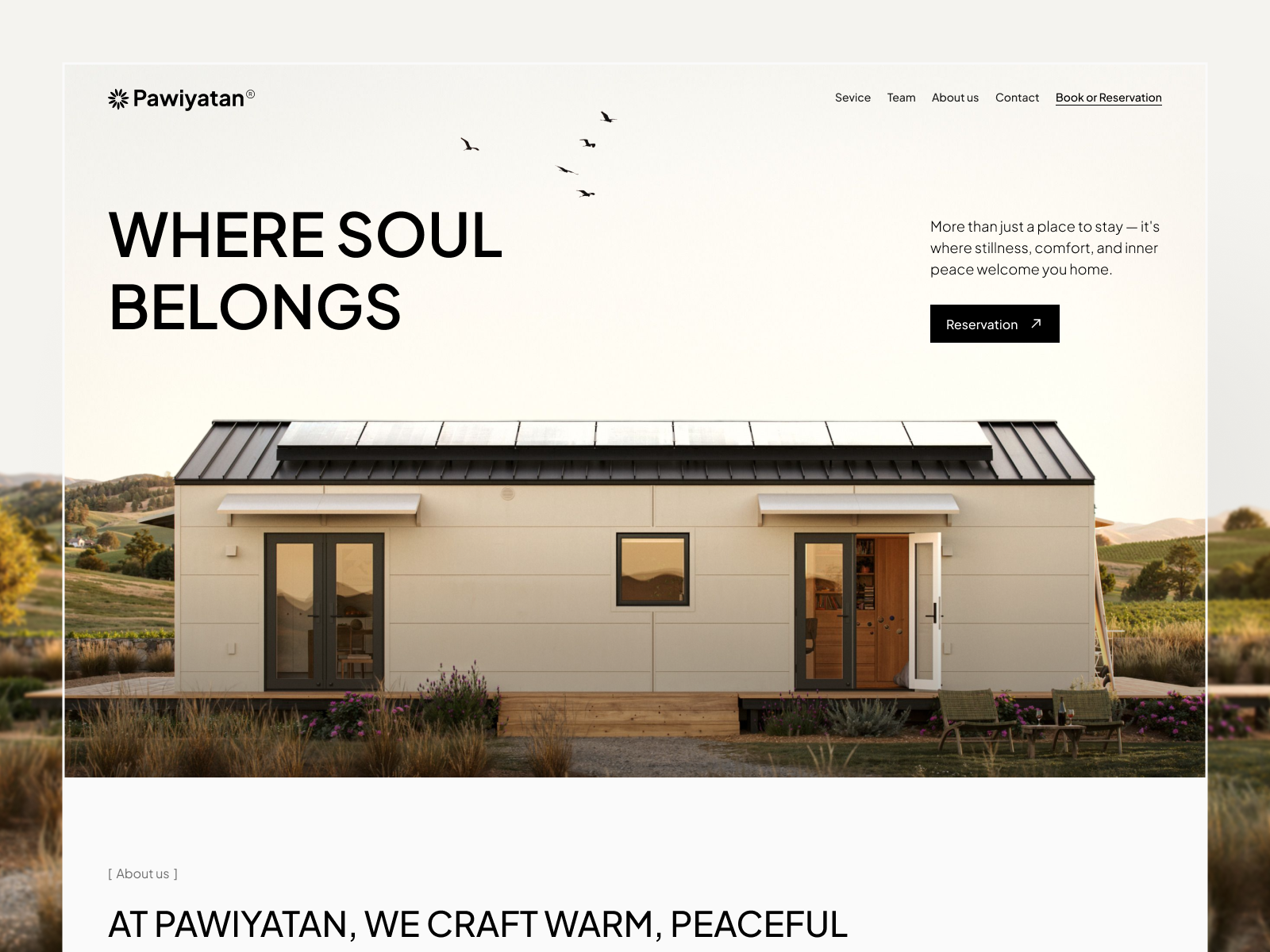 Pawiyatan - Premium Villa clean destination landing page minimalist modern property resort tourism villa villa website