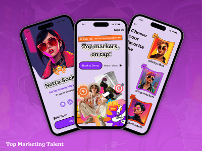 Connecting Brands with World-Class Marketers — Intuitive App UI app appdesign brandgrowthtools creativeagencyapp discovertalentfast hiretoptalent hiringplatformdesign intuitiveuxdesign marketingappdesign minimalcleandesign mobileui modernappinterface productivityappui seamlessuserexperience smartschedulingui startupappdesign talentmarketplace ui uiuxdesign uiuxinspiration
