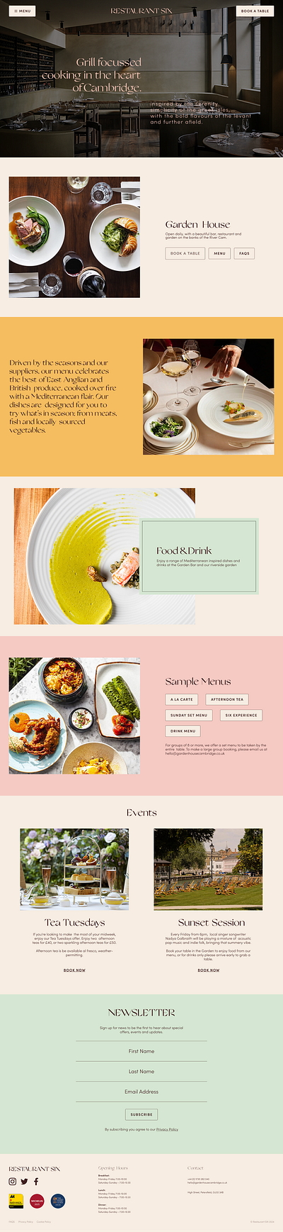 Restaurant Website Revamp colourful cta elegant pastel restaurant retail ui ux web web design