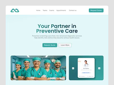 Medical Landing Page Design appointment booking clinic website conversion design cta design doctor website figma design healthcare design healthcare ux landing page landing page design medical ui preventive care responsive ui ui uiux user experience ux web design webflow wordpress