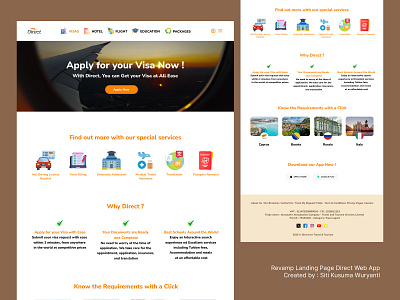 Revamp Landing Page of Direct Web App digital technology travel web app travelling uiuxdesign web app