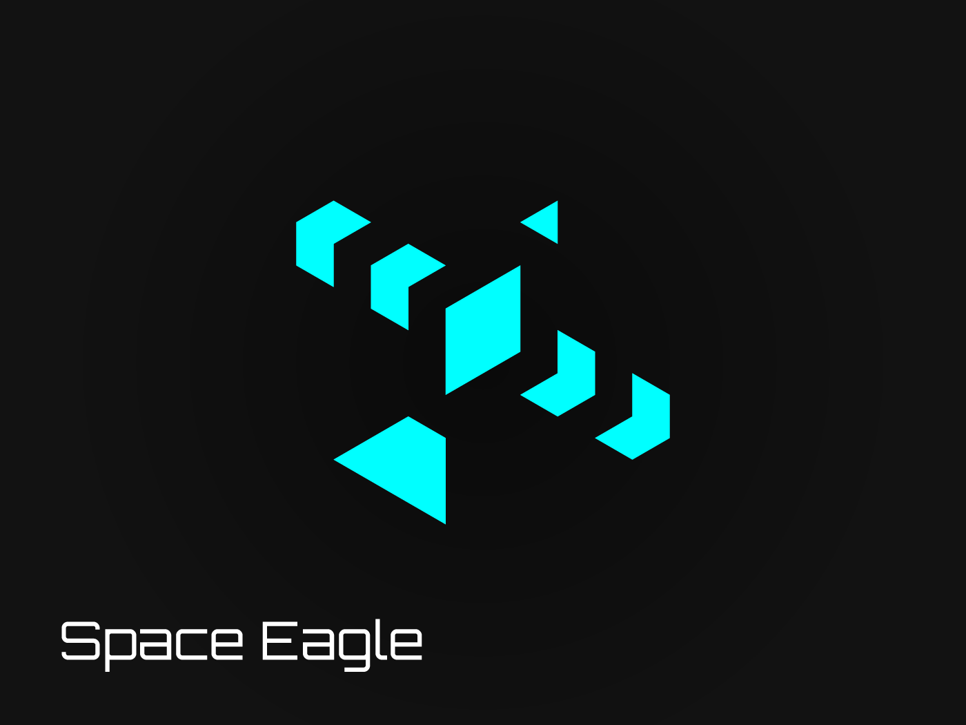 Space Eagle – A Bold Geometric Identity futuristic game studio modern satellite logo space eagle tech logo