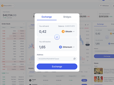 Crypto Exchange Web App: Token Swap Interface app design blockchain btc crypto crypto app cryptocurrency cryptodashboard dashboard eth exchange fintech product design saas swap token trading transaction uiux wallet webapp