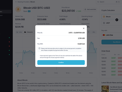 Crypto Payment Web App: Transaction Confirmation Screen app design chart component crypto crypto app design crypto platform crypto trading cryptocurrency dashboard fintech modal payment pop up product design saas sfv trading transaction uiux web app