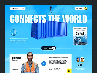 Website design for logistics company business company delivery export fast delivery import landing page logistics modern shipping transport web design website website design