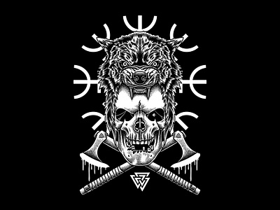 Ulfhednar apparel artwork clothing darkart digitalart dotwork drawing illustration pointillism stippling tshirt design