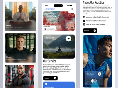 Mental Health Mobile App Responsive depression healthylifestyle medical care meditation meditation app mehbubur rahman mentalhealth app mindfulness mobile mobile app mobile apps modern motivation psychology responsive sass selfcare stress wellness wellness app