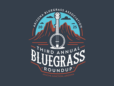Arizona Bluegrass Roundup 2025 arizona banjo bluegrass logo merch mountains music festival tee tshirt