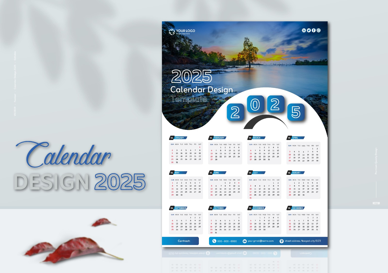 Clean & Modern Wall Calendar Design 2025 calendar adobe illastator bangladesh designer brand design branding calendar design calendar template creative work design inspiration desk calendar digital calendar dribbble design freelance graphic designer graphic design graphic wave minimal calendar modern template print design vector design wall calendar
