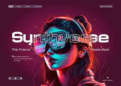 Hero section (Synthverse) animation branding landing page product design prototype ui ui design uiux ux website landing page