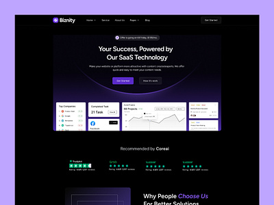 CRM SaaS Landing Page agency business clean creative crm saas saas landing page saas web ui software website