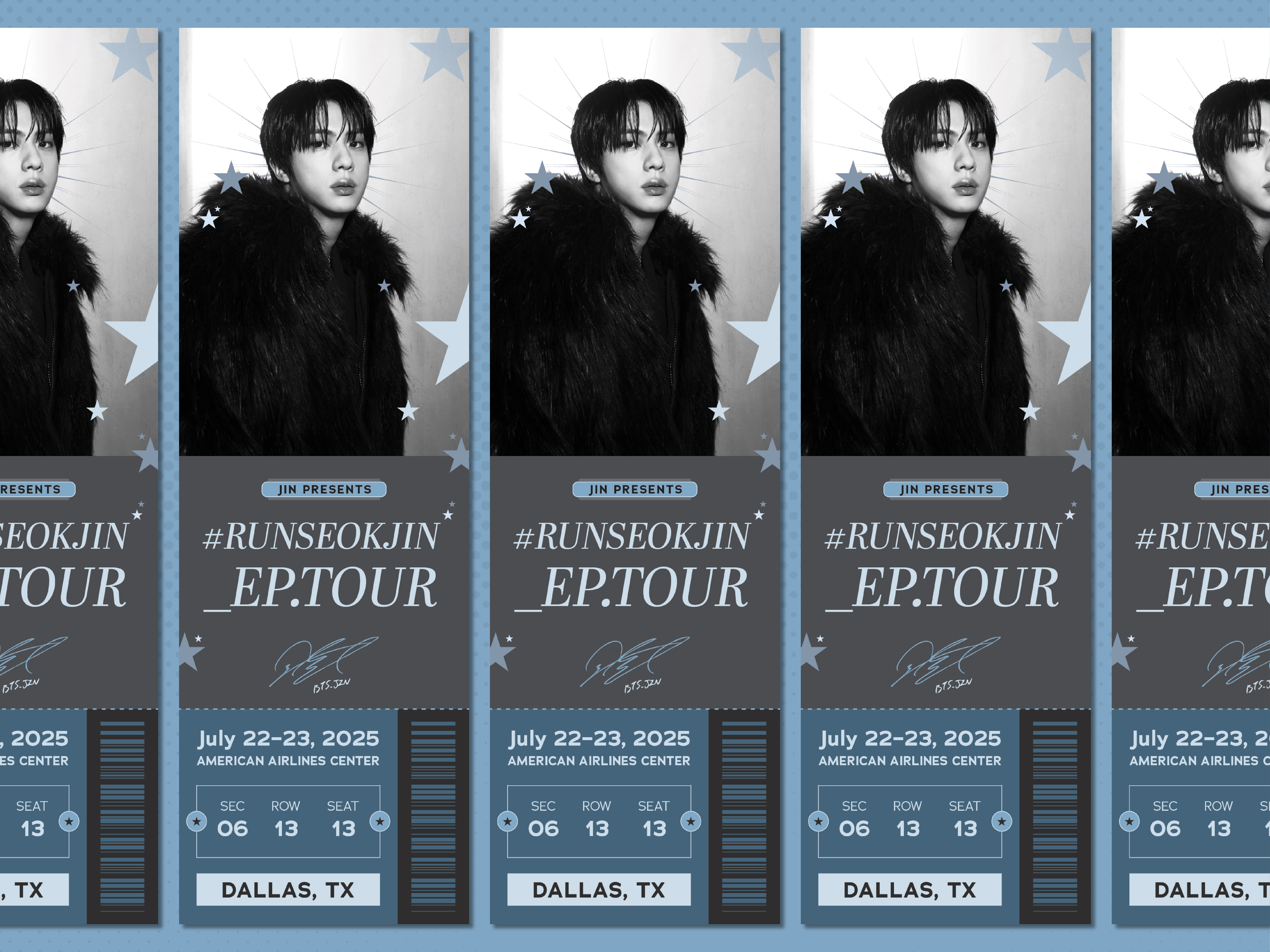 BTS Jin - #RUNSEOKJIN_EP.TOUR - Ticket Design | Print Freebie by