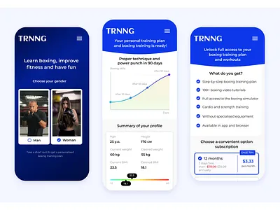 Training applicaiton app ui user experience user interface ux