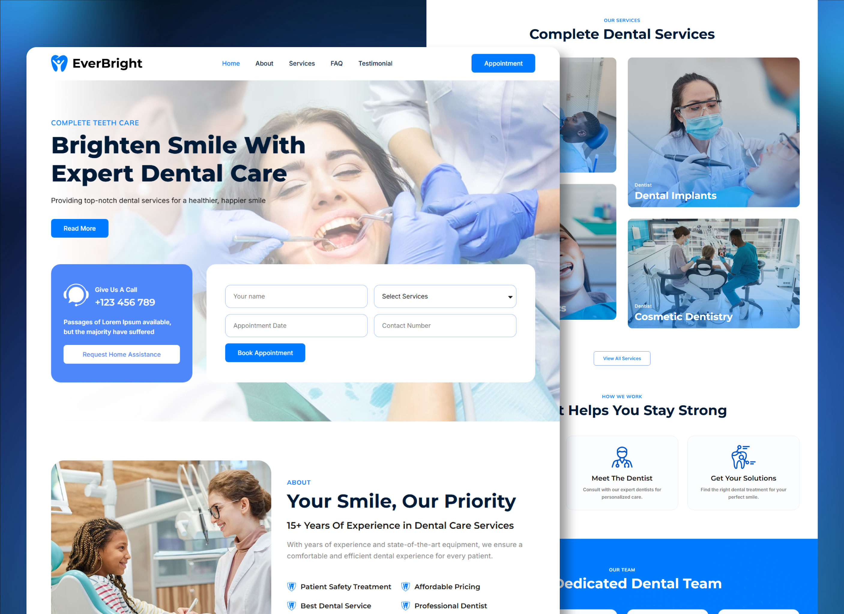 Example of Word Press Website Design For Dental Care