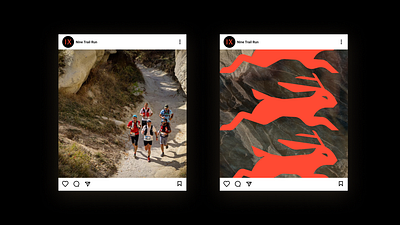 Nine Run Club Logos branding design geometric graphic design icon jackelope logo mark rabbit red run run club running running club vector