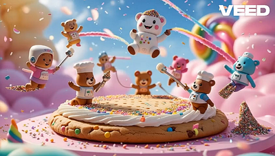 The Candy Realm – A Magical AI Adventure 3danimation aiart candyworld cuteanimation digitalillustration dreamyscenes fantasyart generativeai visualstorytelling whimsicalart