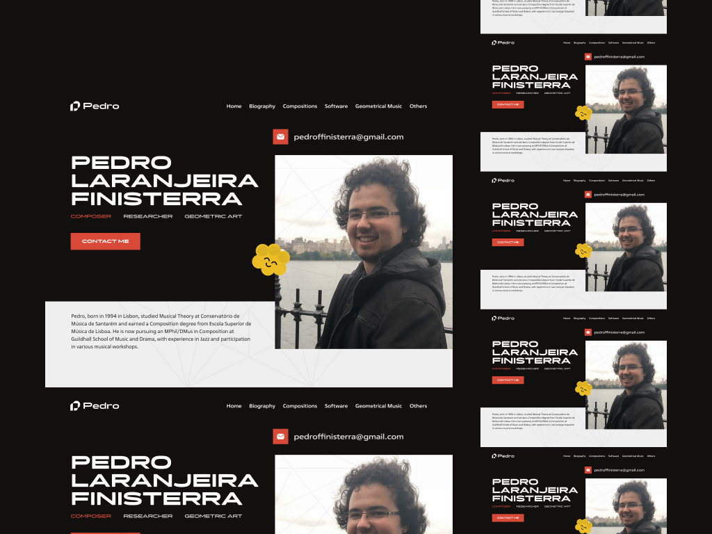 Researcher & Musician Website Design interface design music artist website music band website design musician biography website musician web design musician website personal website design portfolio website design researcher website singer website design ui user inteface web design website design
