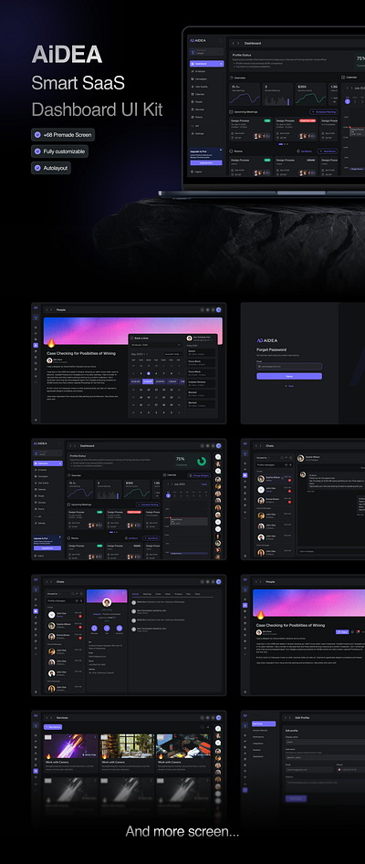 AiDEA – Smart SaaS Dashboard dark dashboard figma light saas startup ui