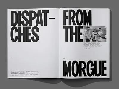 Bold Editorial Spread Layout book layout content focus editorial layout graphic editorial grayscale design headline font layout grid magazine spread minimal styling modern editorial page composition photo integration print design print visuals storytelling layout type system typography ui design ux design visual hierarchy