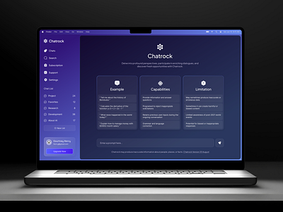 Chatrock - AI Chat Platform ai artificial intelligence assistant bot business chat chatgpt companion crm dashboard deepseek gemini gpt messages modern platform product product design saas ui