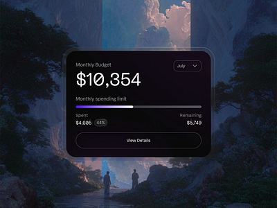 Dark-Themed Budget Tracking UI Design budget budget tracker clean layout data visualization finance app financial planner interactive card minimal finance mobile widget money manager personal finance smart tracking spending summary tracking ui design user interface ux concept ux design ux ui visual finance