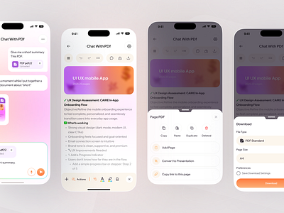 Lexica – AI Mobile App – Chat With PDF Screens ai ai app ai chatbot ai image ai image generate ai image generator app ai mobile app app app design artifical intelligence chatbot custom image tool image generator mobile app ui design voice to text