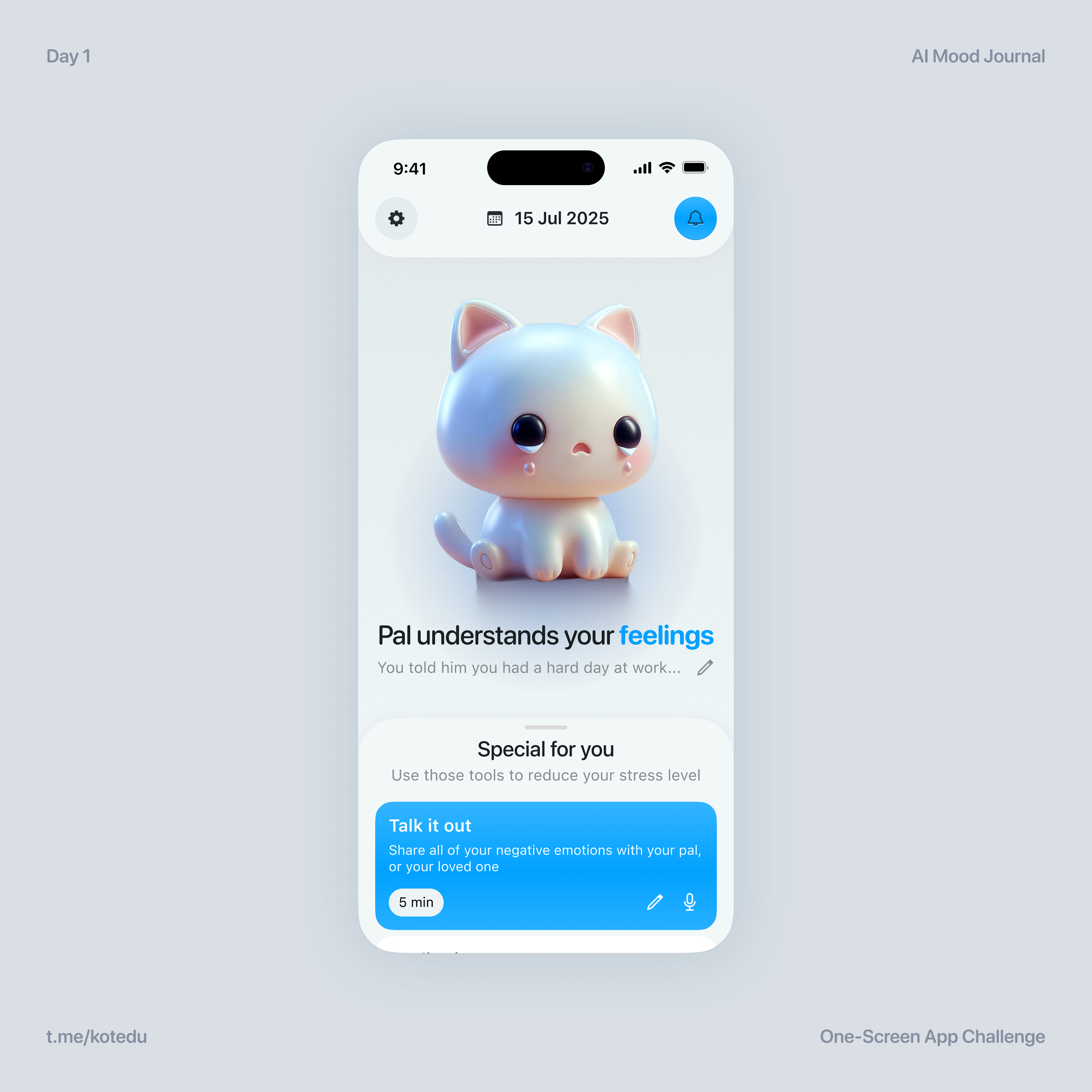AI Mood Journal App UI 30designclub app design ui ux