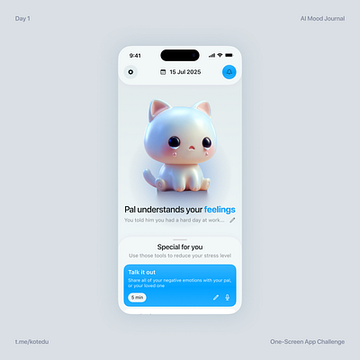 AI Mood Journal App UI 30designclub app design ui ux