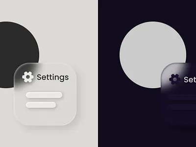 Glassmorphism Effect darkmode designexploration dribbbleshot figmadesig glassmorphism lightmode neumorphism settingscard uidesign uxui
