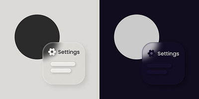Glassmorphism Effect darkmode designexploration dribbbleshot figmadesig glassmorphism lightmode neumorphism settingscard uidesign uxui