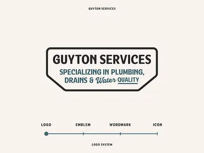 Guyton Services - Logo System 2d blue collar branding central design graphic design identity logo plumber plumbing services system texas vector