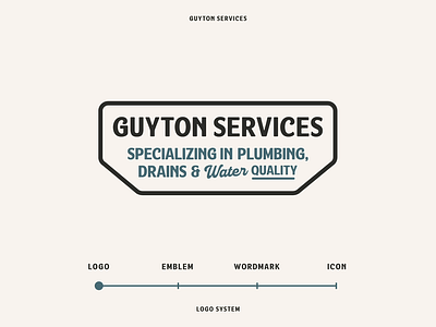 Guyton Services - Logo System 2d blue collar branding central design graphic design identity logo plumber plumbing services system texas vector