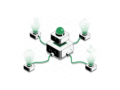 Proxy Website Hero Section Illustration illustration isometric illustration ui