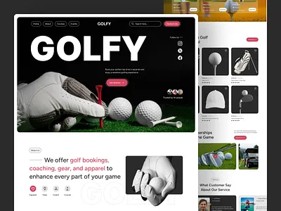 Golf Course Booking Landing Page athlete club courses field golf golf academy golf club website golf course landing page golf landing page golf product landing page golf website landing page personal trainer sport ui design sport website sports tennis website training center web design website design