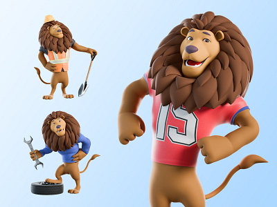 Lion 3D mascot 3d 3d character avatar blender brand brand character brand mascot branding character construction figurine graphic design illustration illustrations lion logo mascot resources symbol visual identity