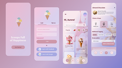 Ice Cream App branding graphic design logo typography ui vector