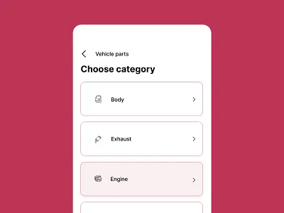 Category Options Simple UI category clean clear contrast graphic design options screen select simple ui
