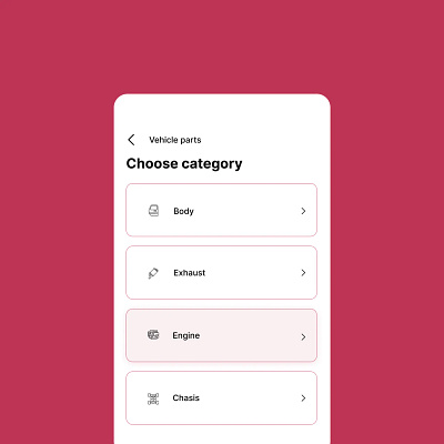Category Options Simple UI category clean clear contrast graphic design options screen select simple ui