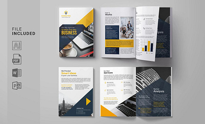 Business or Company Profile Design for Consulting Firm annual report bifold branding brochure business identity design company profile design graphic design illustration logo ui