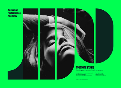 Motion State Poster Design green marketing poster typography