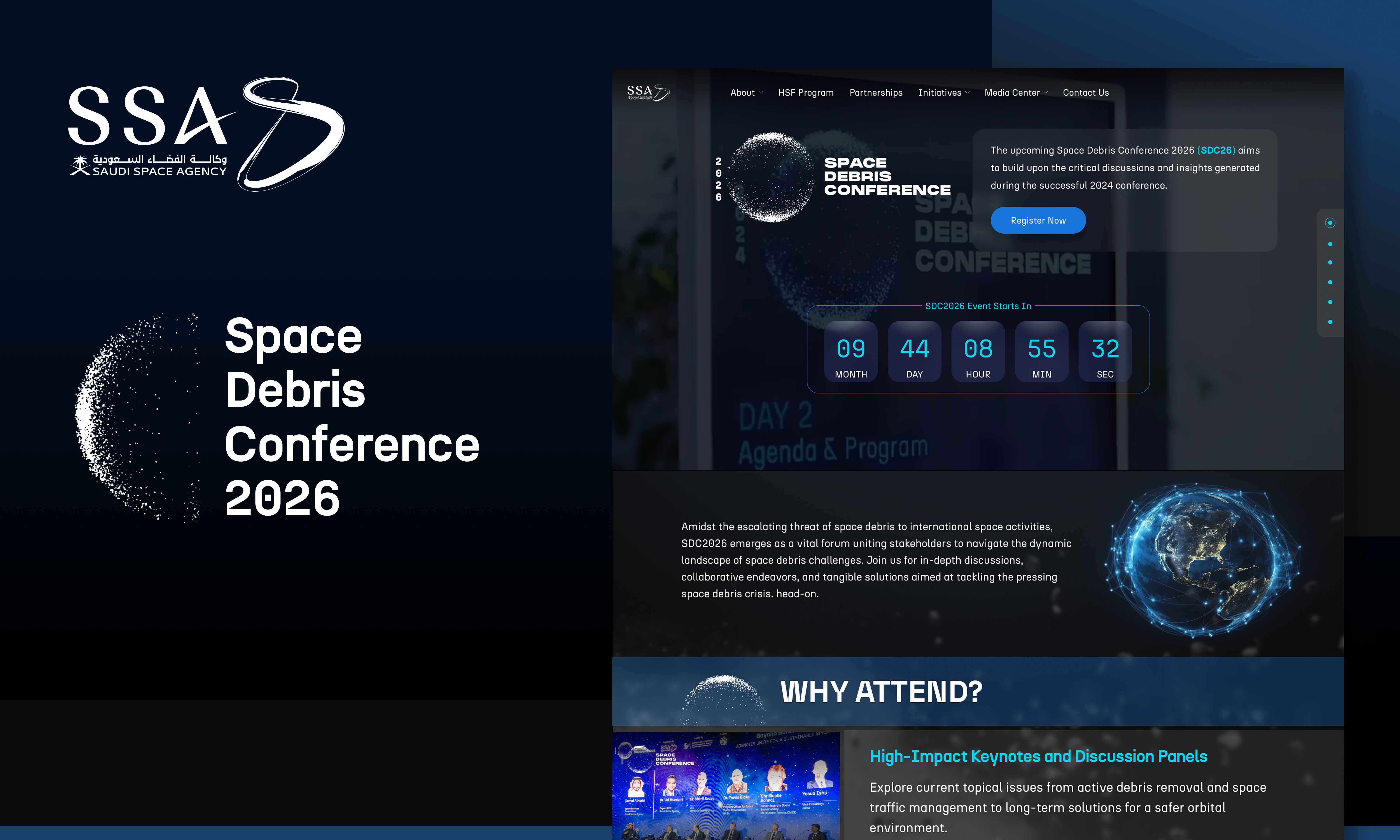 Saudi Space Agency – SDC26 Event Page UI Design dahish space ui ux