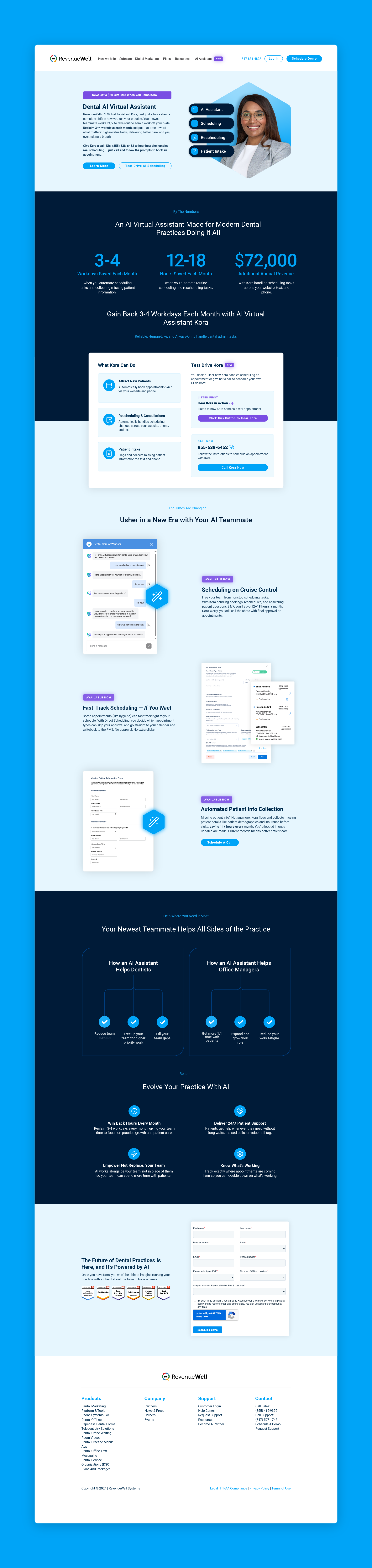 AI Virtual Assistant Landing Page ai ai assistant brand brand design branding dental dental marketing dental software dental website dentist design graphic design iconography layout design typography virtual web design