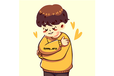 Cartoon Boy with His Arms Crossed body care cartoon character charity compassion emphaty good graphic design grief helping humanity kind love positive self stay together trouble upset