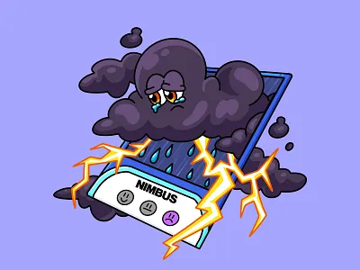 Nimbus Mascot Cartoon 2d 3d animation branding card cartoon card game cartoon cartoon character character mascot cloud creature design game graphic design illustration logo nimbus procreate ui