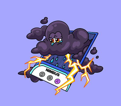 Nimbus Mascot Cartoon 2d 3d animation branding card cartoon card game cartoon cartoon character character mascot cloud creature design game graphic design illustration logo nimbus procreate ui