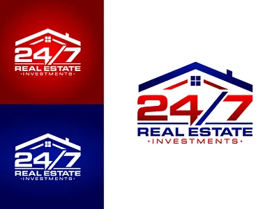 24/7 Real Estate Investments Logo branding elegant estate logo graphic design identity illustration investments real estate vector